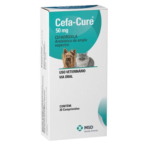 Antibiótico MSD Cefa Cure para Cães e Gatos - 50 mg