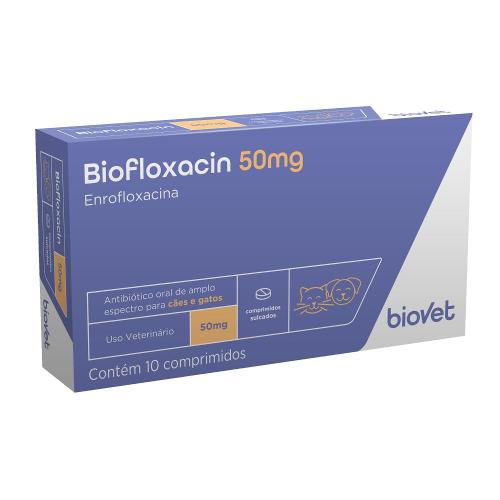 Antibiótico Biofloxacin Biovet 50 mg - 10 Comprimidos