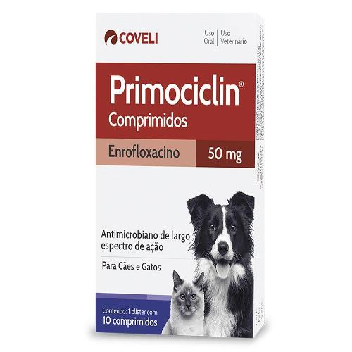 Antimicrobiano Coveli Primociclin para Cães e Gatos - 50 mg