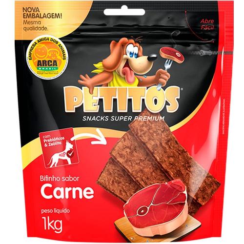 Bifinho Petitos para Cães Adultos Sabor Carne - 1Kg