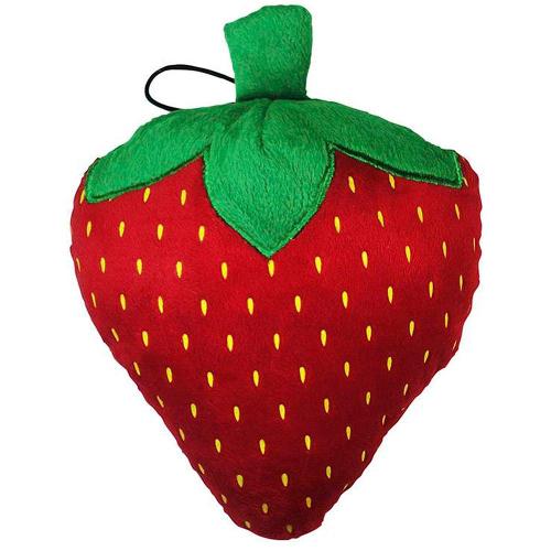 Brinquedo Jambo Mordedor Pelúcia Morango Vermelho - Tam. Único