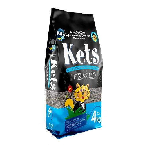 Areia Sanitária Alfapet Kets Super Premium Finíssimo para Gatos - 4 Kg