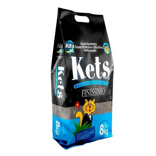 Areia Sanitária Alfapet Kets Super Premium Finíssimo para Gatos - 8 Kg
