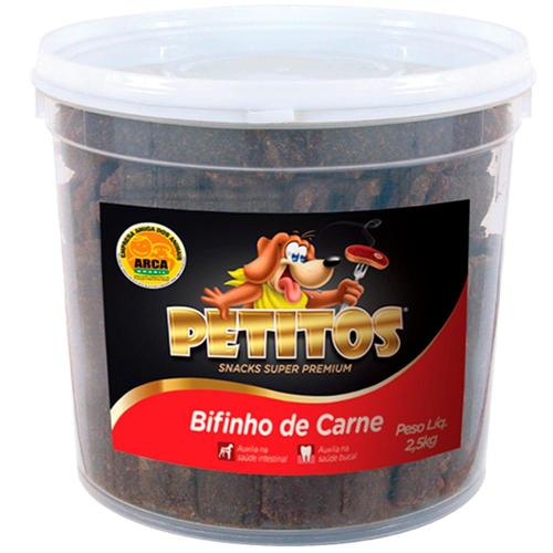 Bifinho Petitos para Cães Adultos Sabor Carne - 2,5Kg
