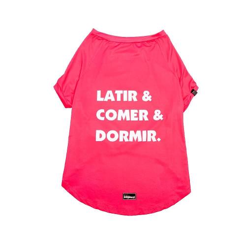 Camiseta Pet Comer e Latir Rosa - Tam. 04