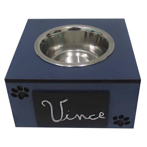 Comedouro Lousa Individual Azul para Cães e Gatos - Tam. G