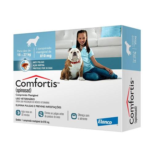 Comfortis 810 mg Cães de 18 a 27 Kg - 1 Comprimido de 810 mg