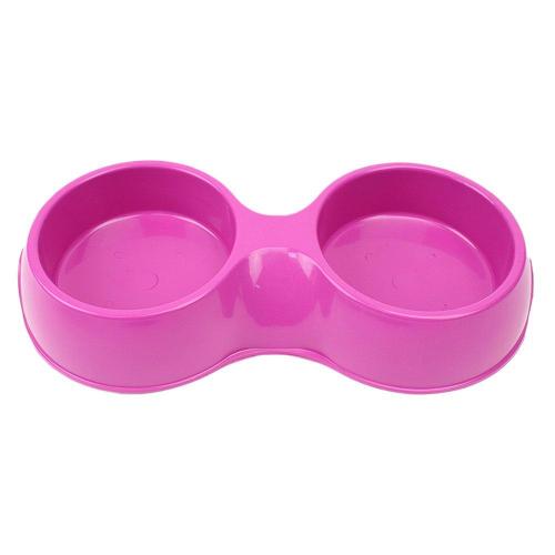 Comedouro Plástico Pop Duplo Rosa - 1100 mL