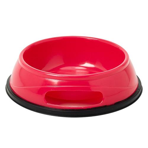 Comedouro Chalesco Plástico com Antiderrapante Rosa - Tam. 03