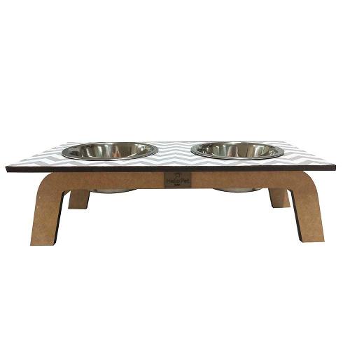 Comedouro Bahamas Geo Cinza para Cães e Gatos - Tam. M