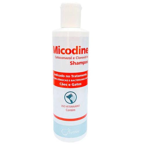 Micodine Shampoo Syntec Cetoconazol e Clorexidine Cães e Gatos - 225 mL