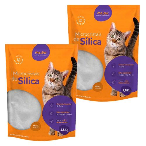 Areia Sílica Meau Microcristais para Gatos - 3,6kg (2 unidades de 1,8kg)