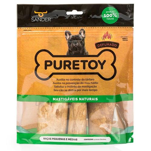 Osso Puretoy Mastigáveis Naturais para Cães Sabor Defumado - 4 Unidades
