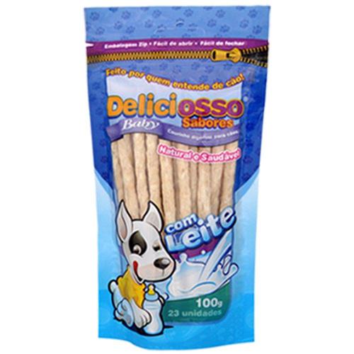 Osso Deliciosso Baby Palito Fino Leite para Cães Filhotes - 100 g