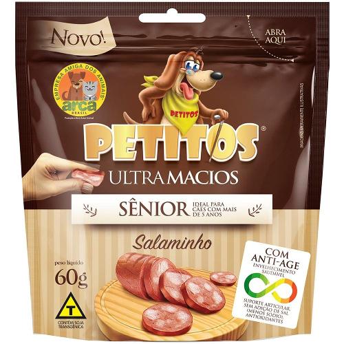 Petisco Petitos para Cães Idosos Sabor Salaminho - 60g