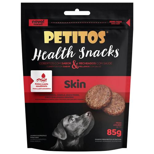 Petisco Petitos para Cães Adultos Sabor Carne Health Skin - 85g
