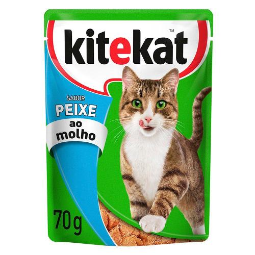 Ração Kitekat Sachê Peixe para Gatos Adultos - 70 g