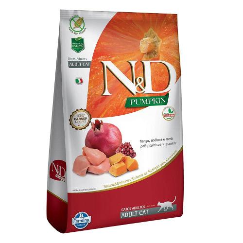 Ração Farmina N&D Pumpkin Frango, Abóbora e Romã para Gatos Adultos - 1,5 Kg