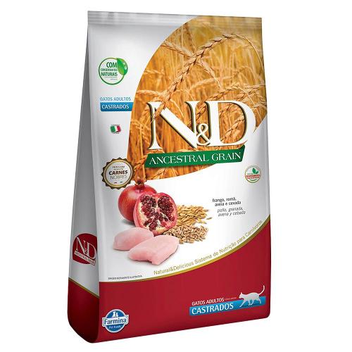 Ração Farmina N&D Ancestral Grain Frango Gatos Adultos Castrados - 1,5 Kg