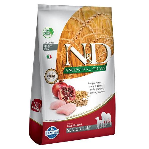 Ração Farmina N&D Ancestral Grain Frango Cães Idosos Raças Médias - 2,5 Kg