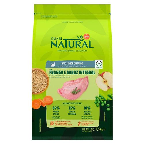 Ração Affinity Guabi Natural Frango e Arroz Integral Gatos Sênior Castrados - 1,5 Kg