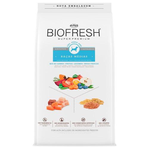 Ração Seca Biofresh Mix de Carne, Frutas, Legumes e Ervas Frescas Cães Castrados de Raças Médias