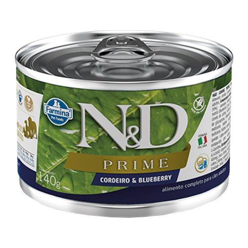 Ração Úmida Lata Farmina N&D Prime Cordeiro & Blueberry para Cães Adultos - 140 g
