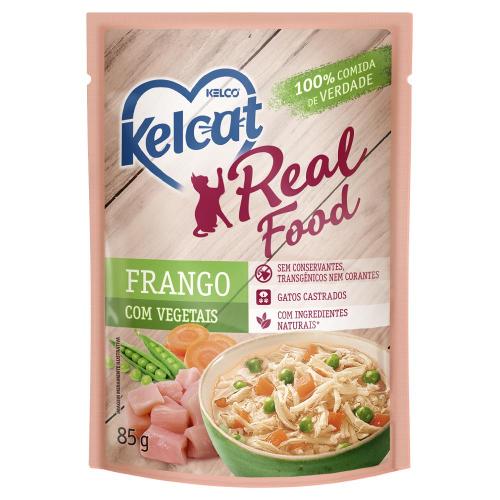 Ração Úmida Kelcat Real Food Frango com Arroz e Vegetais - 85 g