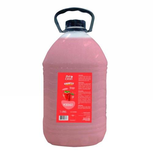 Shampoo Morango Pet Clean para Cães e Gatos - 5 Litros