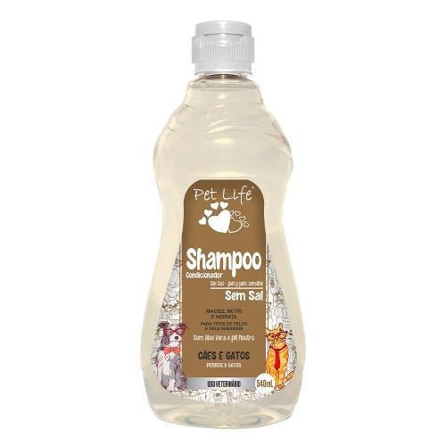 Shampoo Condicionador Pet Life Sem Sal para Cães e Gatos - 540 mL