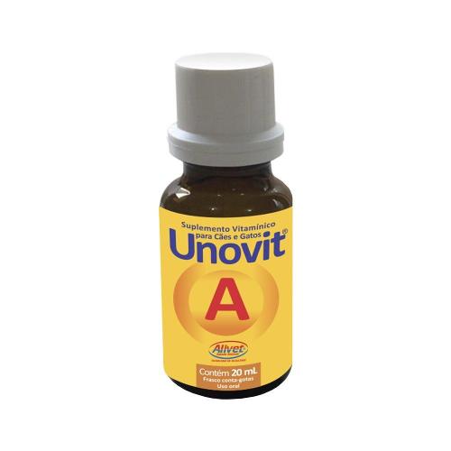Suplemento Vitamínico Alivet Unovit A para Cães e Gatos - 20 mL