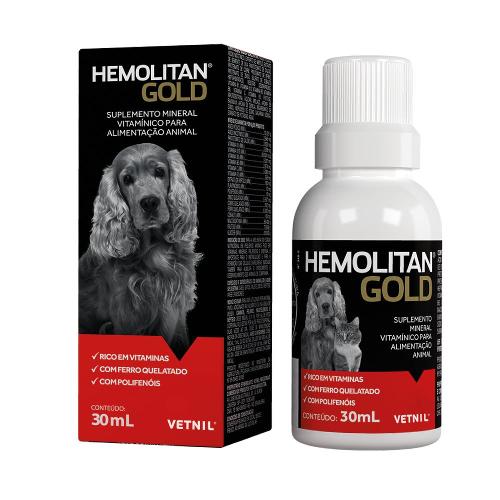 Suplemento Vetnil Hemolitan Gold Gotas - 30 mL
