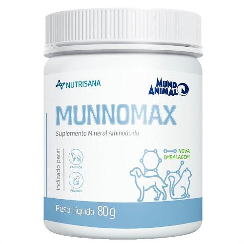 Suplemento Mineral Aminoácido Mundo Animal Nutrisana Munnomax para Cães e Gatos - 80 g