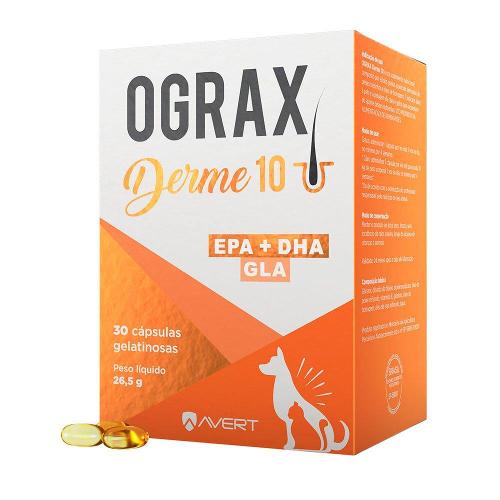 Suplemento Alimentar Avert Ograx Derme 10 Cães e Gatos - Cães e Gatos até 10 Kg