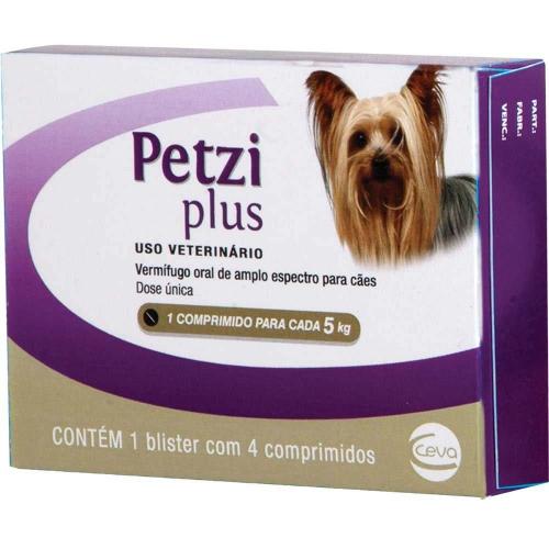 Vermifugo Ceva Petzi Plus 350 mg para Cães até 5 Kg - 4 comprimidos