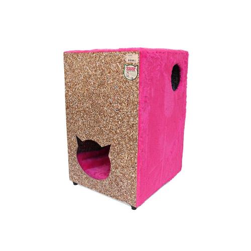 Toca Ecológica Recriar Pet 2 Andares Rosa para Gatos - Rosa