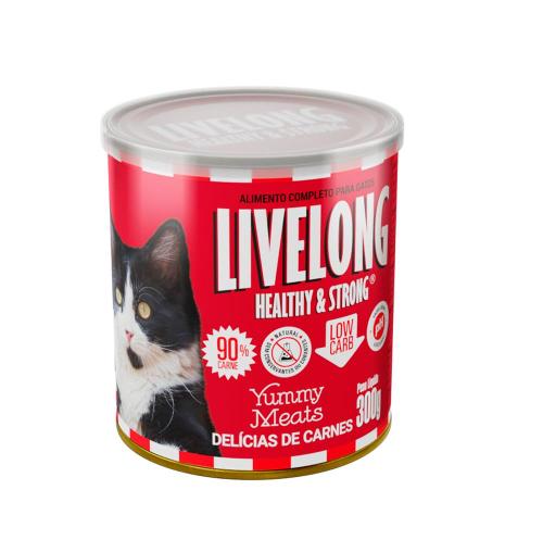 Alimento Natural Livelong Delícias de Carne para Gatos - 300 g