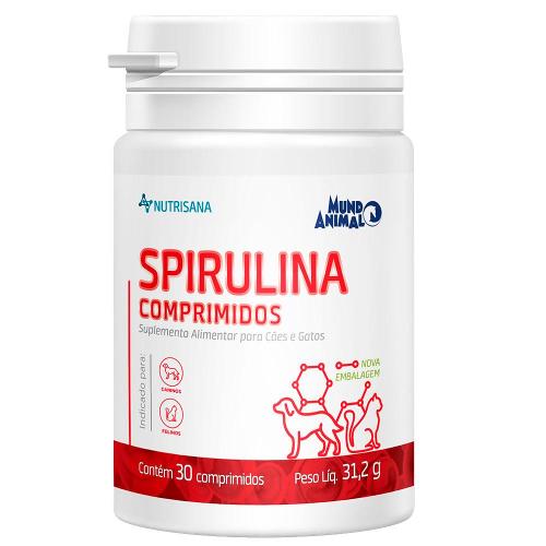 Suplemento Alimentar Mundo Animal Nutrisana Spirulina Comprimidos para Cães e Gatos - 30 Comprimidos