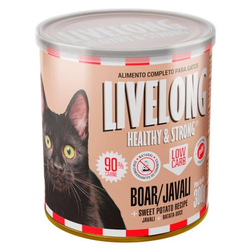 Alimento Natural Livelong Sabor Javali para Gatos - 300 g