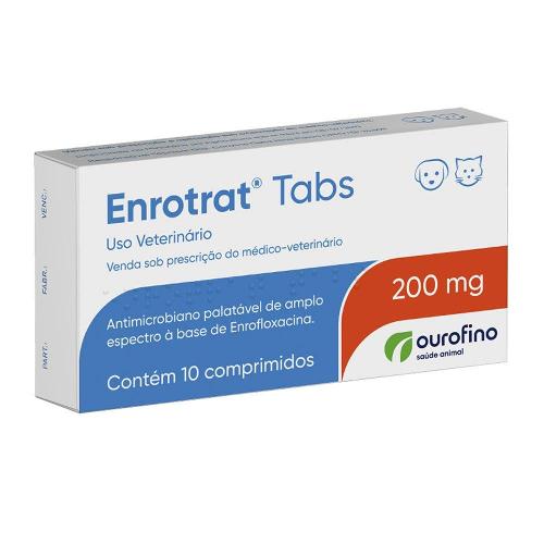 Antimicrobiano Ouro Fino Enrotrat Tabs de 10 Comprimidos - 200 mg