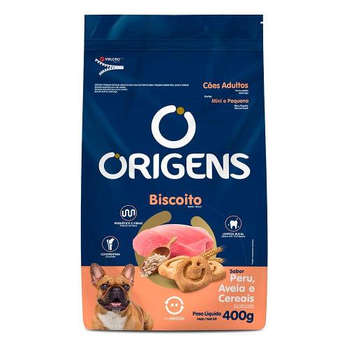 Biscoito Origens para Cães Adultos Porte Mini e Pequeno Sabor Aveia e Cereais - 400g