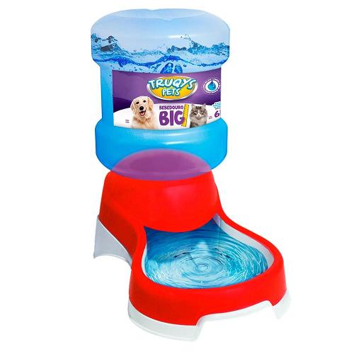 Bebedouro Automático Truqys Pets Vermelho com Galão - 6 Litros