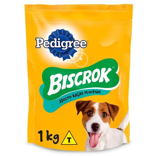 Biscoito Pedigree Biscrok para Cães Adultos Porte Pequeno Sabor Leite - 1Kg