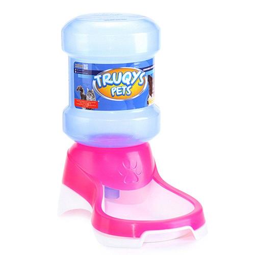 Bebedouro Automático Truqys Pets Rosa com Galão - 2 Litros