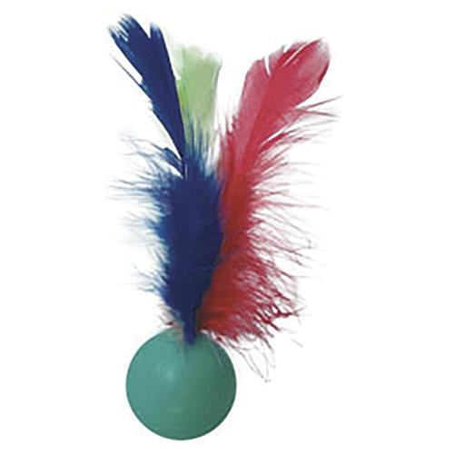Brinquedo LCM Bolinha com Penas Cat Toy Azul para Gato - Azul