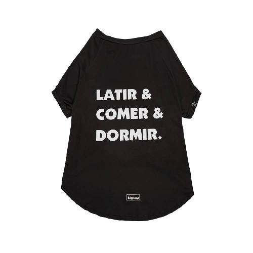 Camiseta Pet Comer e Latir Preta - Tam. 06