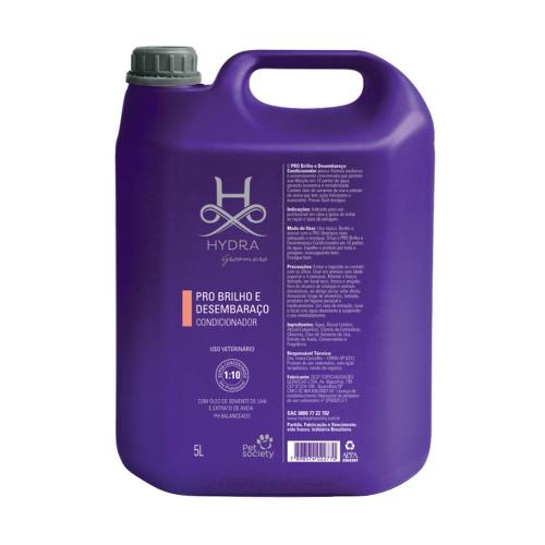 Condicionador Pet Society Hydra Groomers Pro Brilho e Desembaraço para Cães e Gatos - 5 Litros