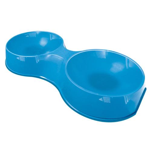 Comedouro Duplo Furacão Pet Pop Azul para Gatos - 190 mL