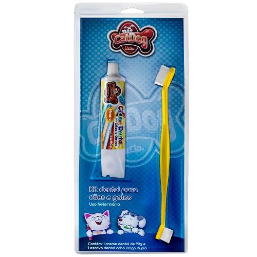 Kit Dental CatDog & Cia Escova e Creme Dental Neutro para Cães e Gatos - Neutro