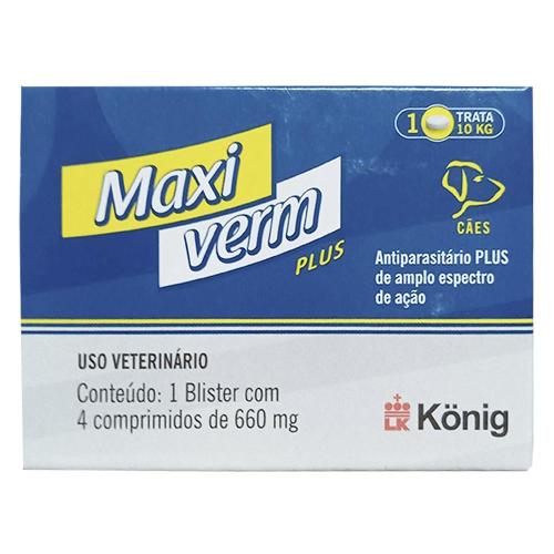 Maxiverm Antiparasitário de Amplo Espectro König - 4 comprimidos